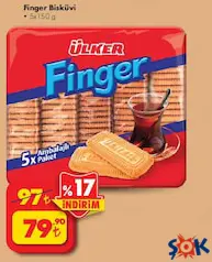ÜLKER FİNGER BİSKÜVİ 5X150 G fiyat ve kampanya bilgisi
